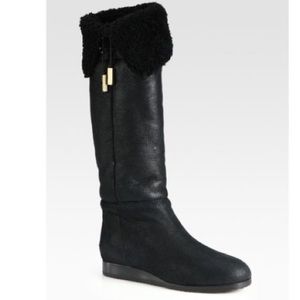 Jimmy Choo-Dilla Leather/Shearling Kneehigh Boots